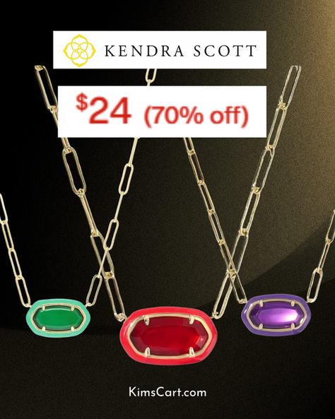 Kendra Scott Elisa Enamel Frame Paperclip Necklace