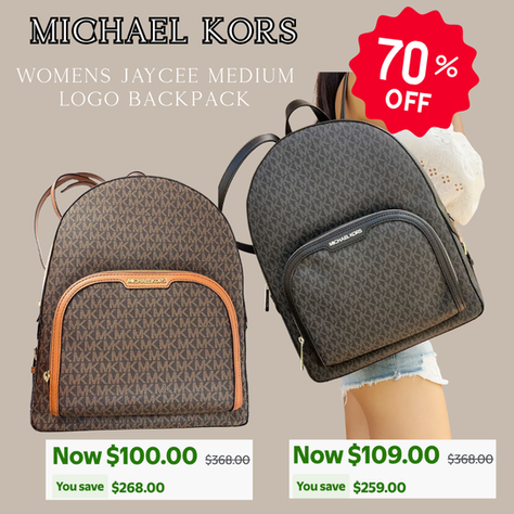 ONLINE ONLY: Michael Kors Womens Jaycee Medium Logo Backpack 70% OFF!!