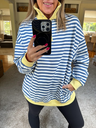 Grab my Popular Oversized Striped Pullover 50% OFF!! 🔗⬇