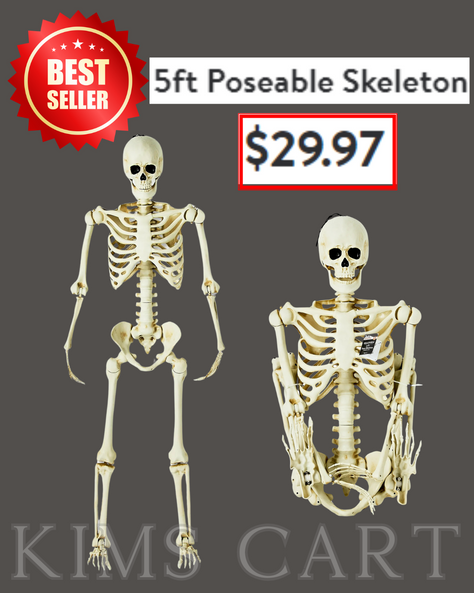 ☠️ Over 1000 sold yesterday!! 5ft Poseable Skeleton ONLY $29.97 + Free Shipping!!! These sold out last week. Don't wait.