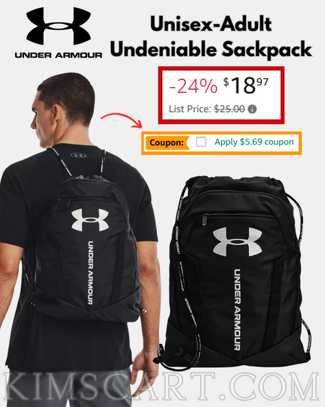 STEAL!!! 🙌 Clip the coupon on this Under Armour Unisex-Adult Undeniable Sackpack 🔗⬇️