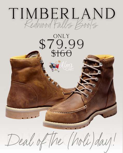 Deal of the (Holi)Day: Men's Timberland Redwood Falls Boots ONLY $79.99!!! Reg $160.