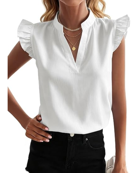 A striped ruffle cap top for only $11.99