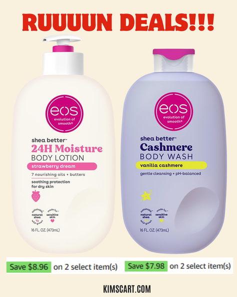 I’m seeing crazy coupons on these two EOS products.