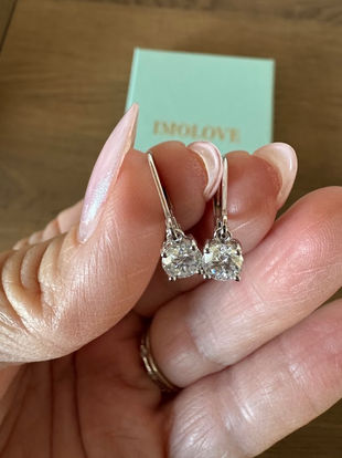 Moissanite Leverback Drop Earrings 50% OFF Today!