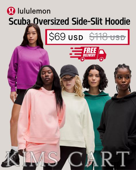 40% OFF lululemon Scuba Oversized Side-Slit Hoodies!!! I own this one in the S/M bone color. 10 outta 10 🙌 ships free.