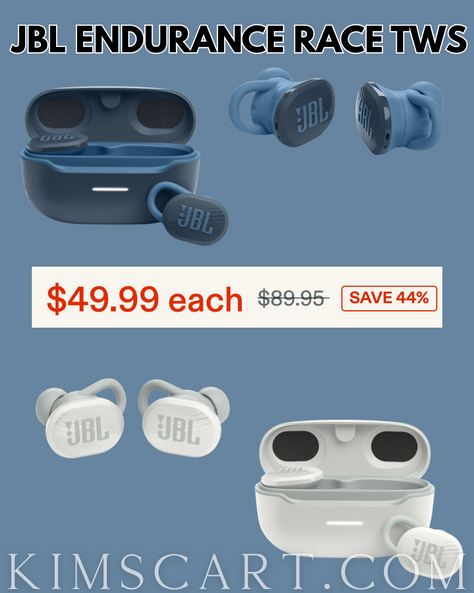 🔥🔥HOT FIND!! Get the JBL Endurance Race TWS for just $29.99 (was $89.95) in white or blue only at JBL with code: LOVEJBLSOUND (Valid 8/8 - while quantities last)