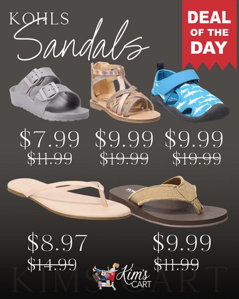 🙌 MUST-HAVE Prices:  Sandals for the entire Family starting at $7.99!! 🏃♀️🏃♀️🏃♀️