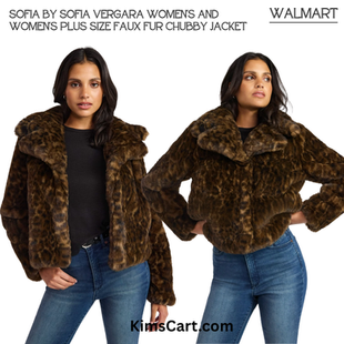Immediate, YES! Sofia by Sofia Vergara Women's and Women's Plus Size Faux Fur Chubby Jacket, Sizes XS-4X