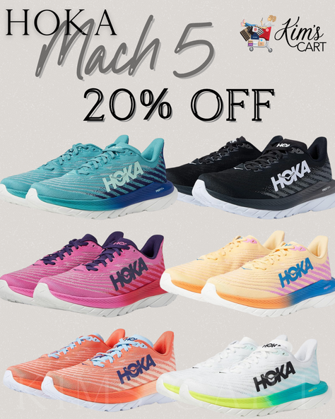 RARE 20% OFF Hoka Mach 5!!  Free Shipping too.  I'm also seeing wide options available.