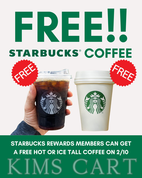 T-A-G a Friend that could use a boost this morning...I know I'm needing ALLLL the caffeine I can get today. Today ONLY, head over to Starbucks for your FREE Tall Hot or Iced Coffee!!