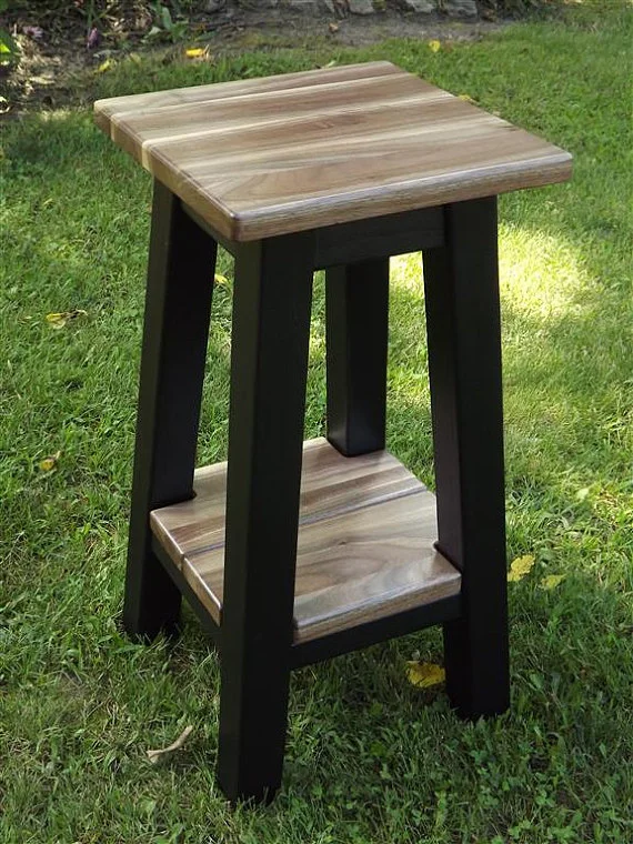 Modern Small Side Table End Table Walnut Sapwood Night Stand