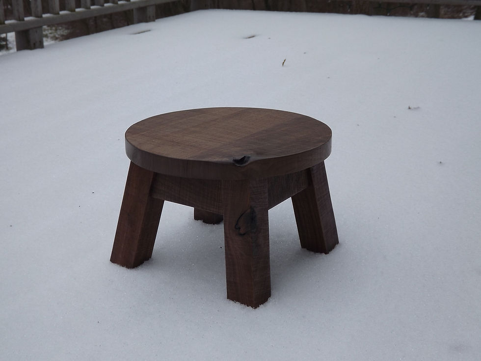 black walnut rustic round stool
