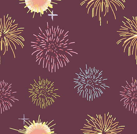 Fireworks print pattern swatch colourway