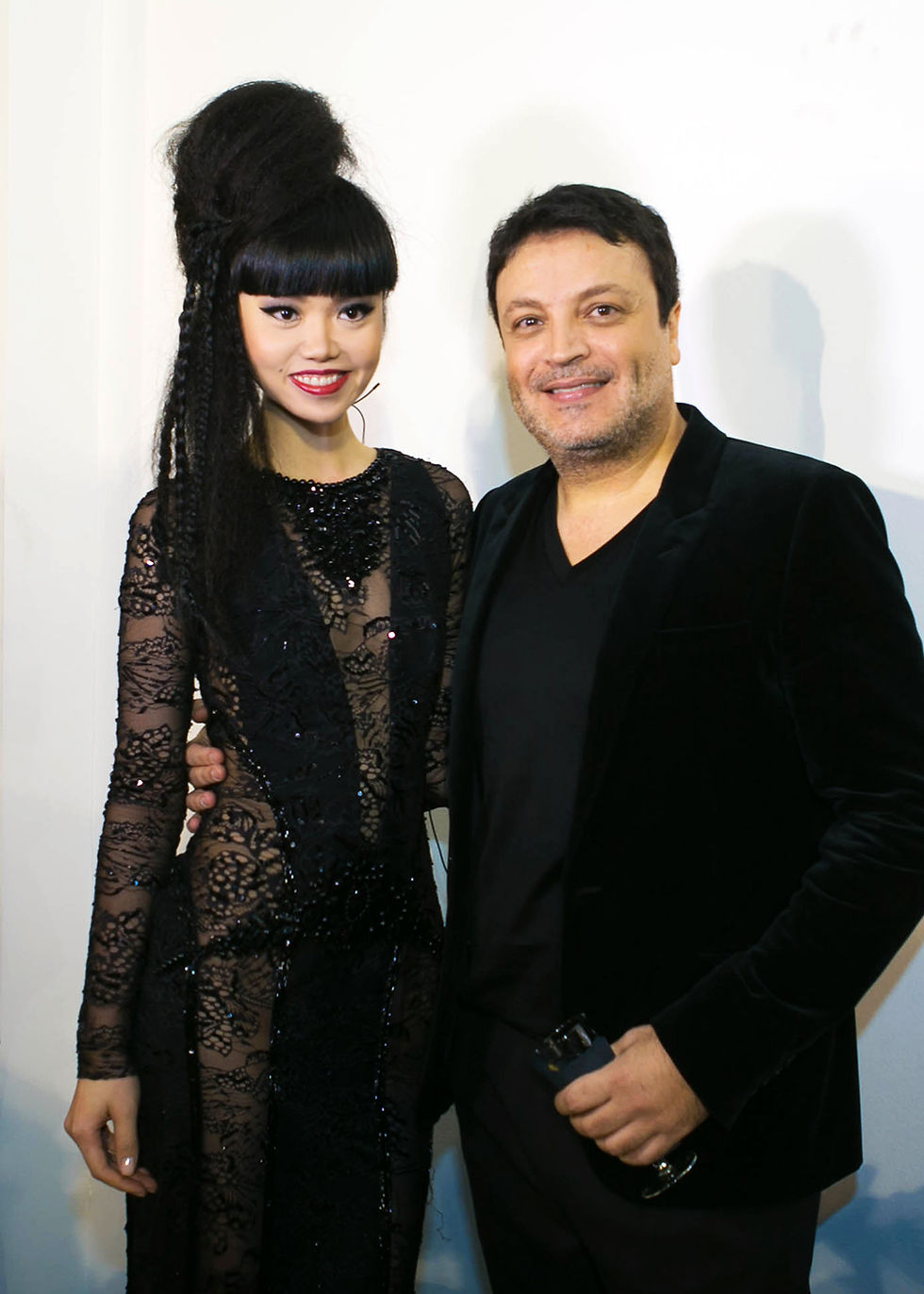 Jessica Minh Anh and Zuhair Murad backstage at Paris Fashion Week