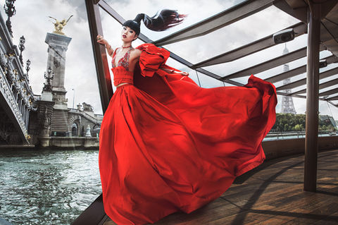 Jessica Minh Anh in Ani Alvarez Calderon on Seine Paris