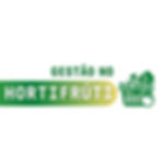 Logo verde e branco com texto GESTÃO NO HORTIFRÚTI e ícone de cesta com frutas e legumes.
