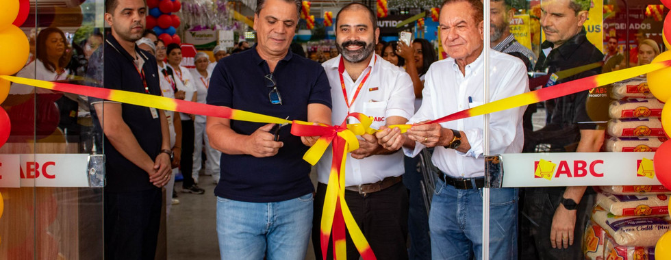faixa inauguracao supermercado