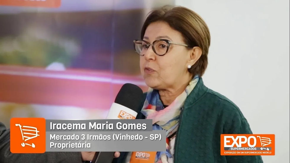 Iracema Maria Gomes, que é proprietária do Mercado 3 Irmãos em Vinhedos/SP