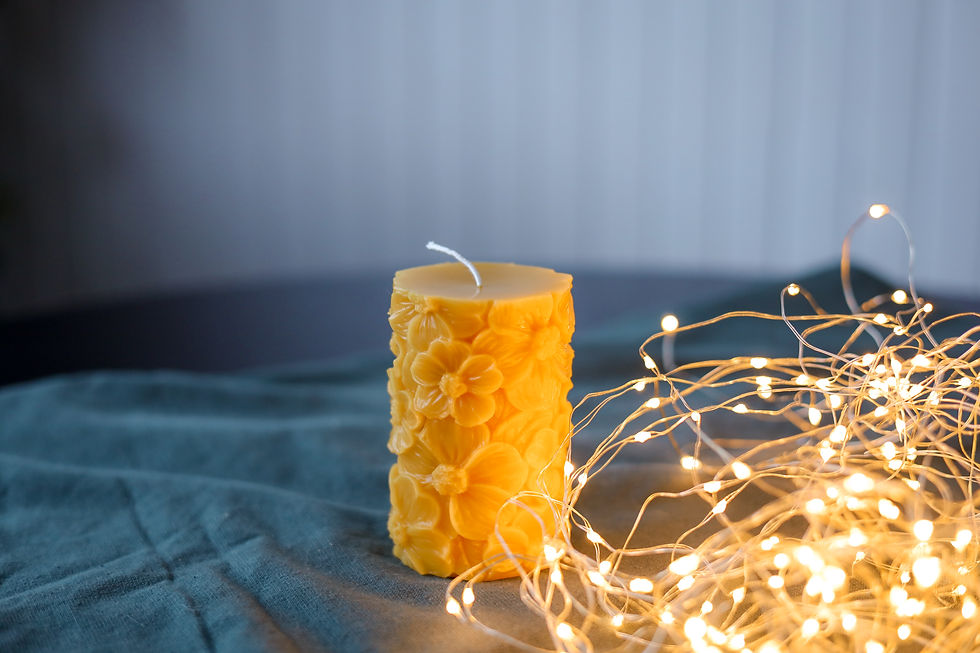 Thumbnail: Beeswax flower pillar candle