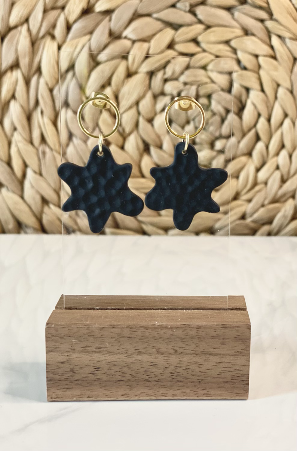 BLACK3 ll   Polymer Clay Statement Earring