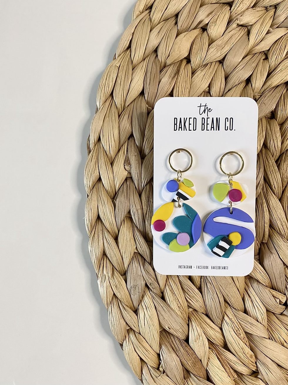 NELLIEN1 ll Polymer Clay Statement Earrings