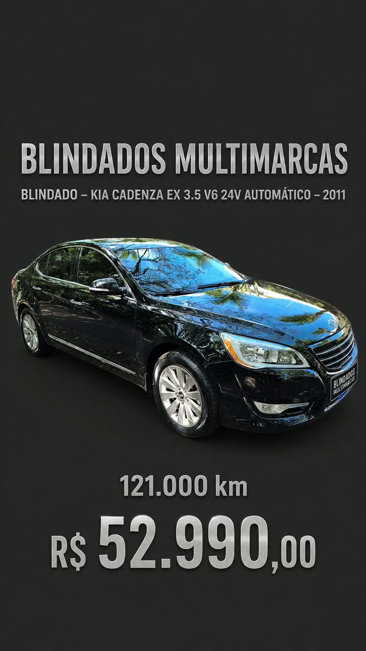 BLINDADO – KIA CADENZA EX 3.5 V6 24V AUTOMÁTICO – 2011