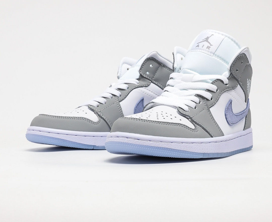 Jordan 1 Mid Wolf Grey Aluminum "Little Dior" BQ6472-105