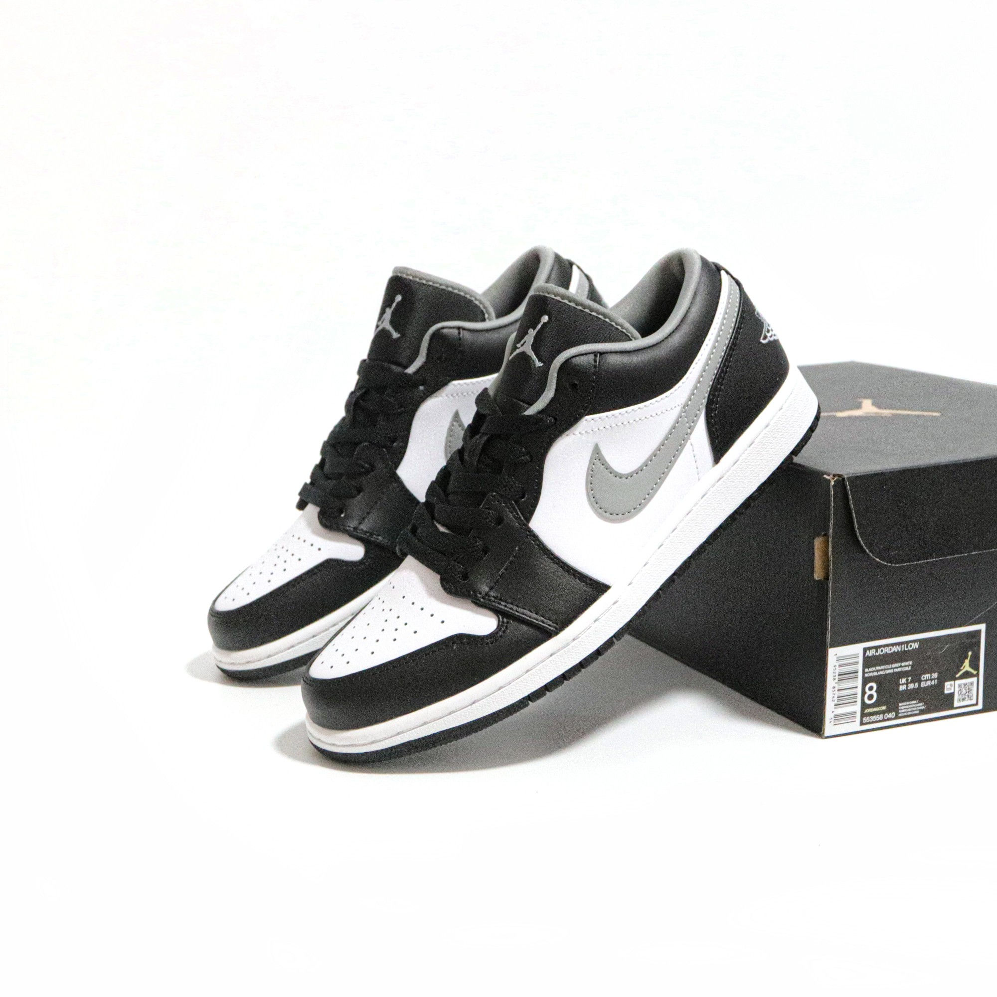 Jordan 1 Low Black White Grey 553558-040