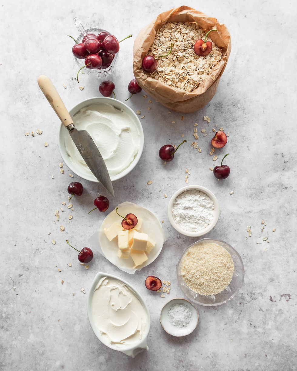 Oats cheesecake bar ingredients