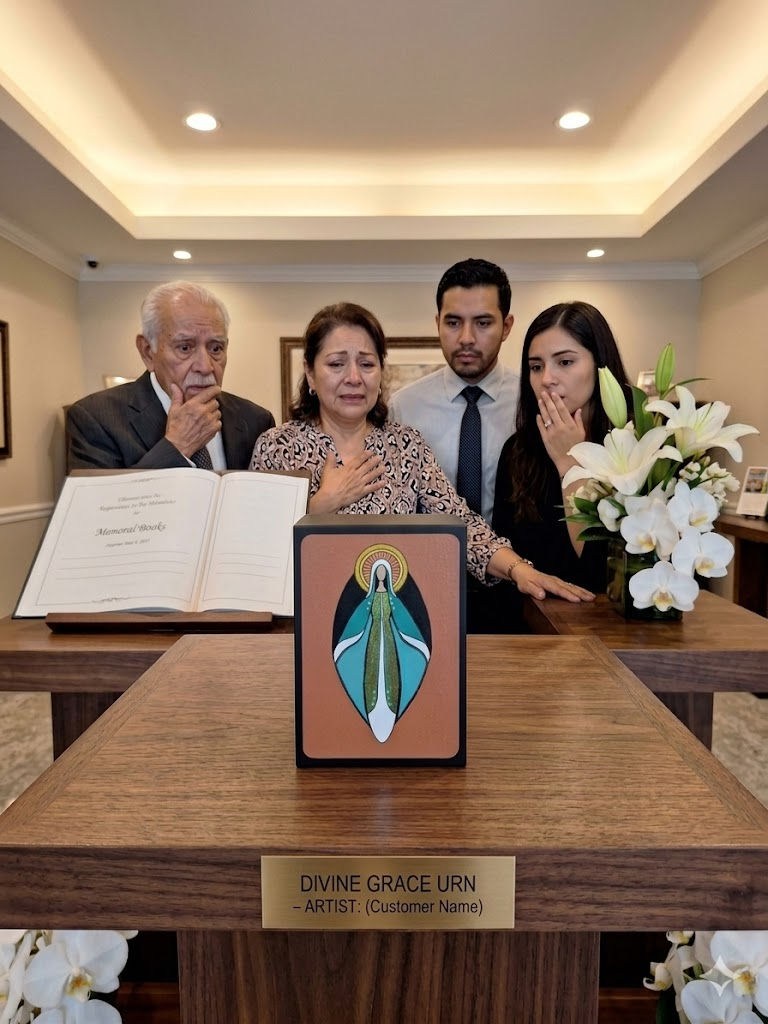 Thumbnail: Divine Grace: A Handcrafted Christian Memorial Urn Inspired by Faith and Remembr