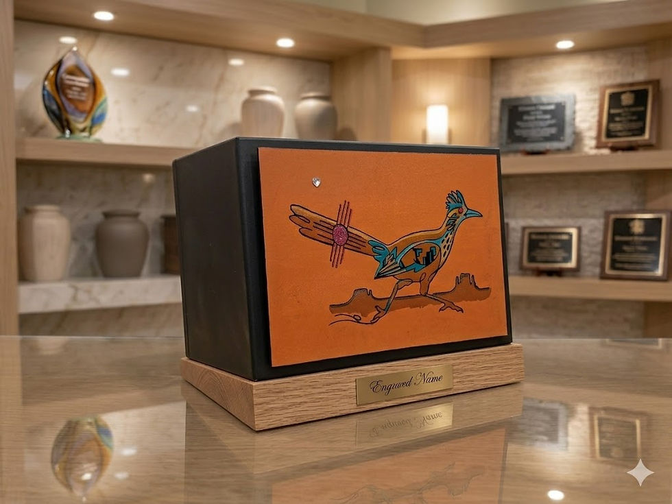Thumbnail: Spirit Runner Handmade Memorial Urn – Southwest Roadrunner Cremation Urn for Ash