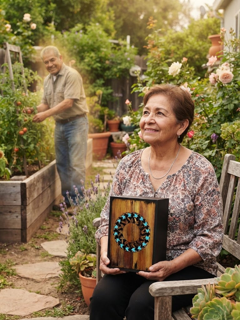 Thumbnail: Turquoise Circle – A Southwest-Inspired Artistic Memorial Urn