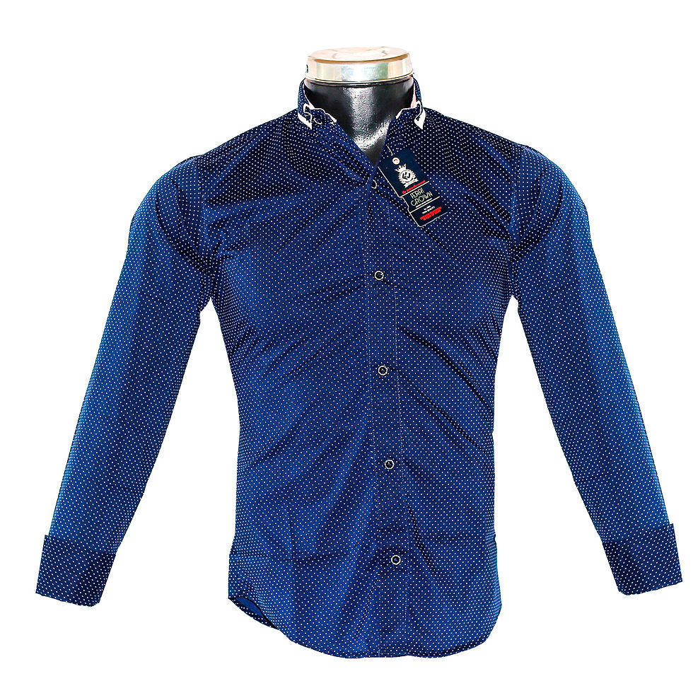 Miniatura: Camisa doble cuello mang. larga