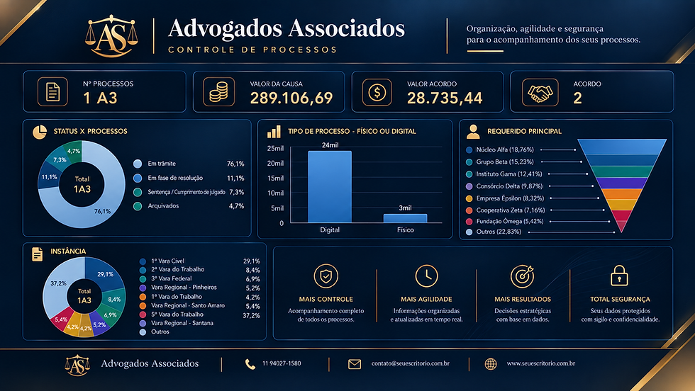 Painel Jurídico de Processos e Resultados