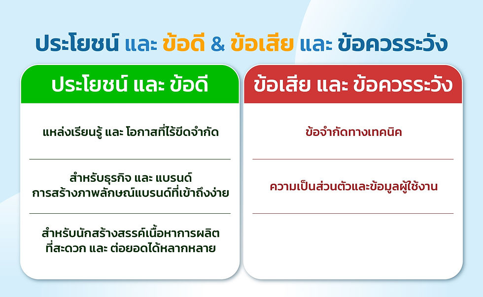 ประโยชน์ และข้อดี