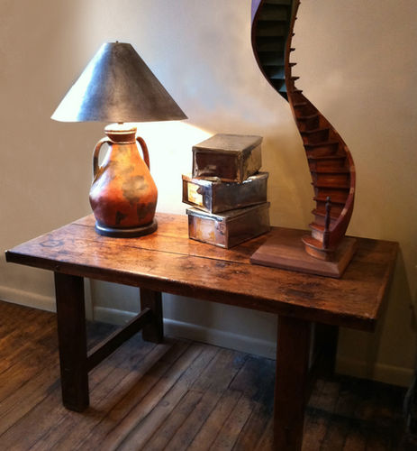 Table with lamp and decorative art. Joseph Stannard Antiques and Design.