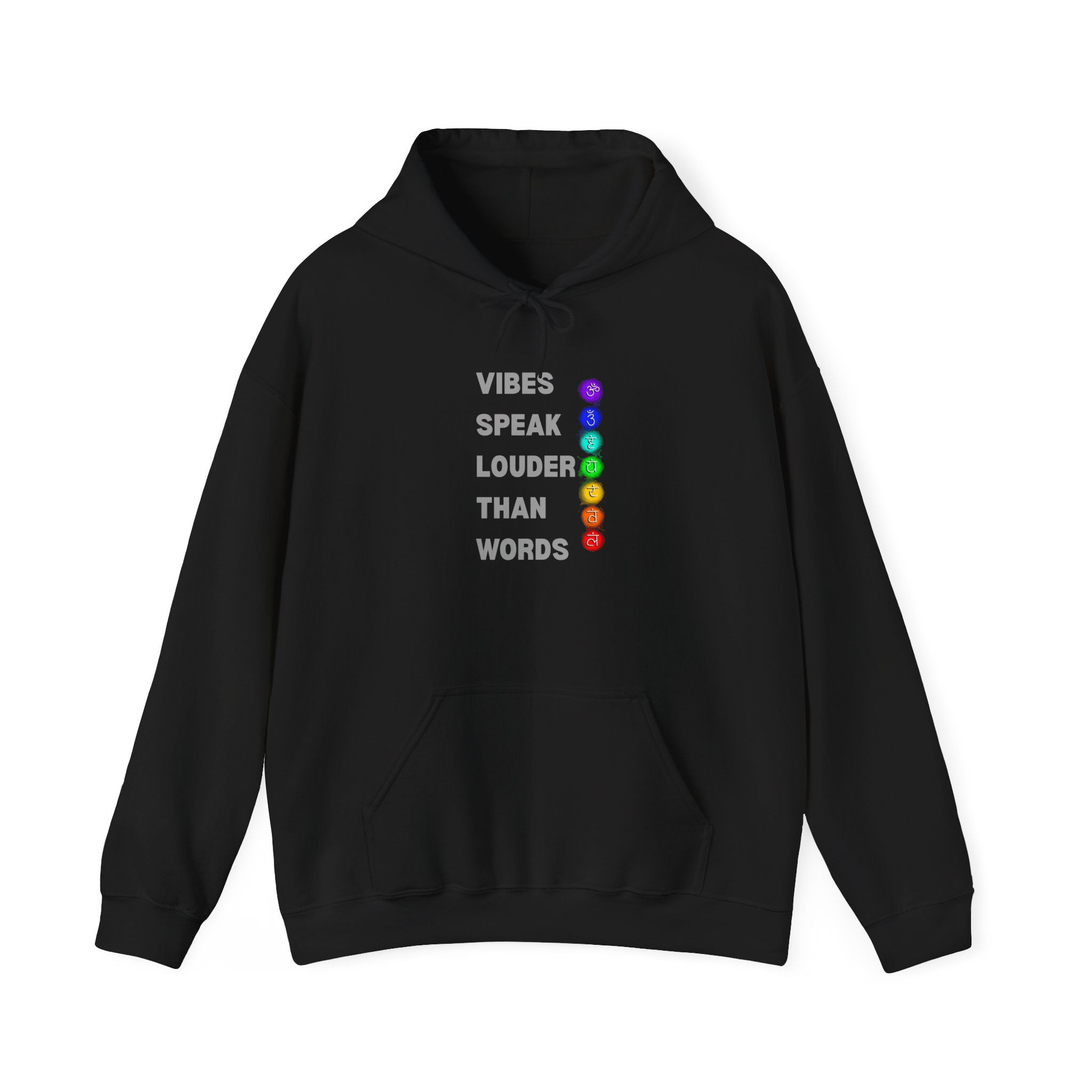 Vibes Speak Louder than Words Chakra Hoodie, Cozy Unisex Sweatshirt