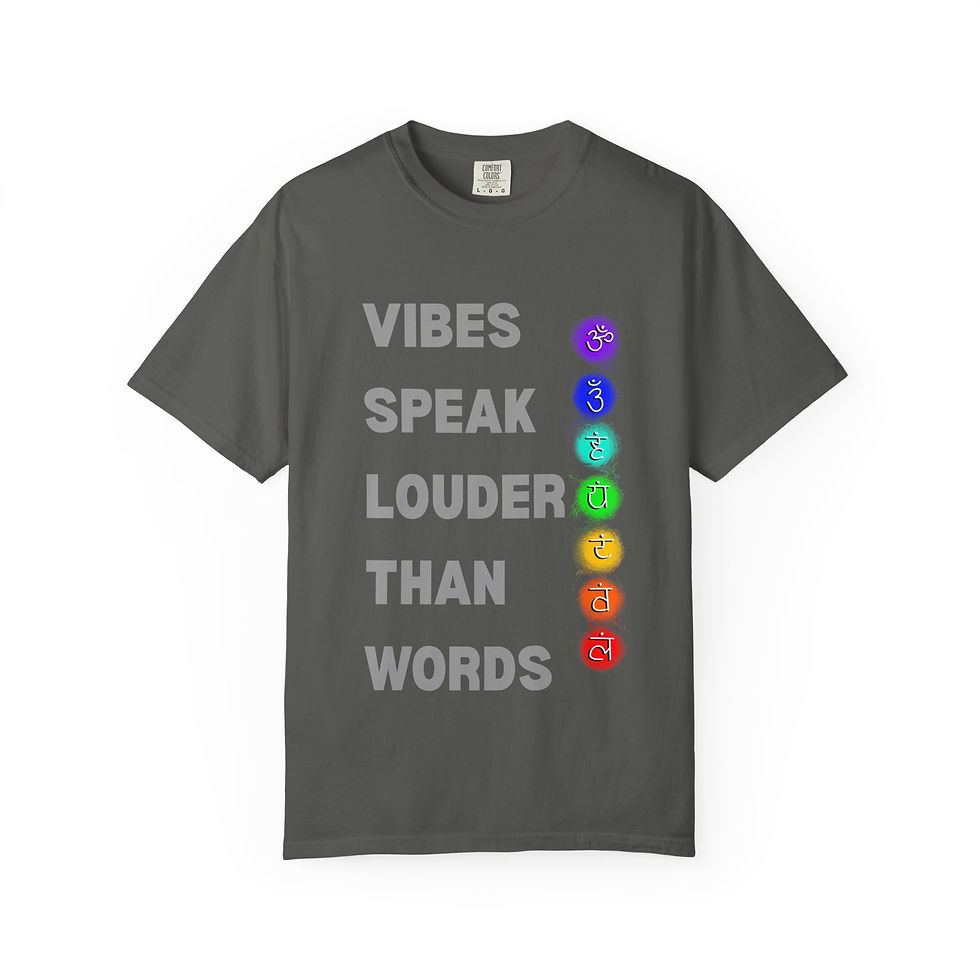 Thumbnail: Vibes Speak Louder Than Words T-Shirt, Unisex Garment-Dyed Tee