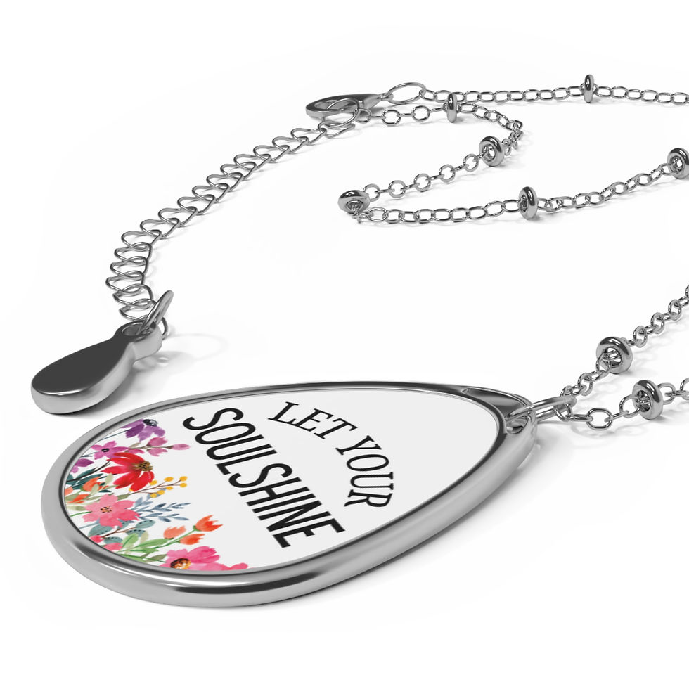 Thumbnail: Let Your Soulshine Inspirational Oval Necklace,  Jewelry Gift