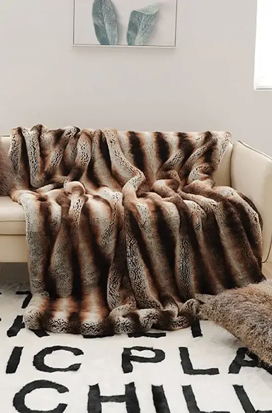 Faux Fur Blanket high-end plush Bedspread