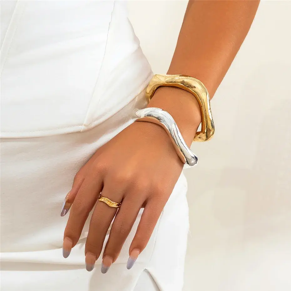 Goth Irregular Wide Arm Bracelet