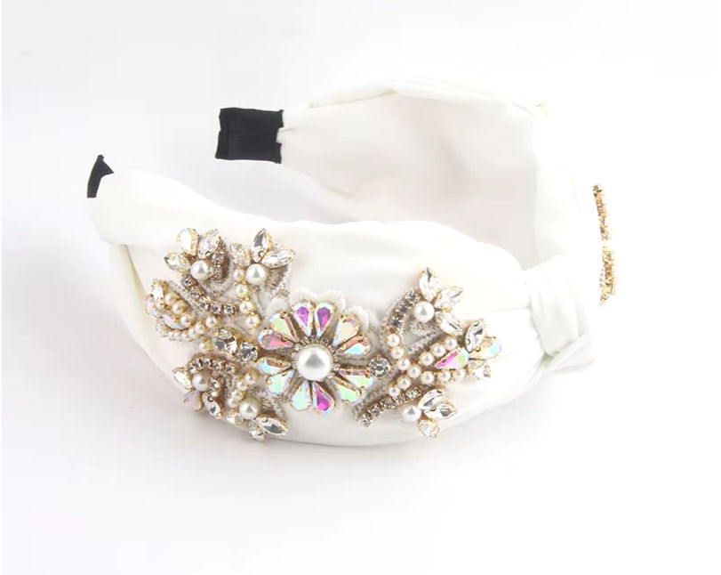 Thumbnail: Bohemian Baroque Flower Rhinestone Handmade Headbands