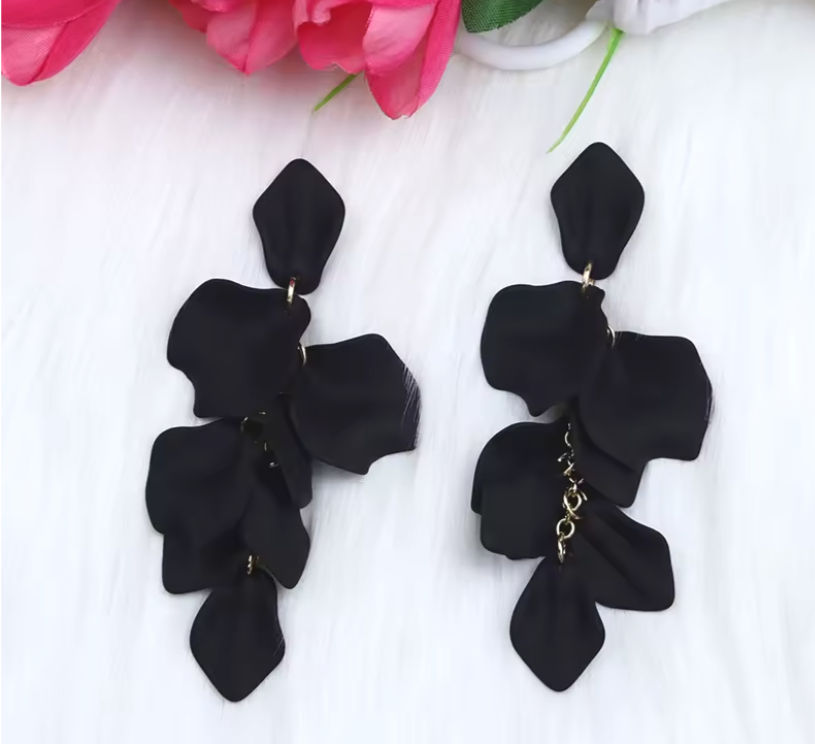 Thumbnail: Flower Long Bohemian Drop Earrings