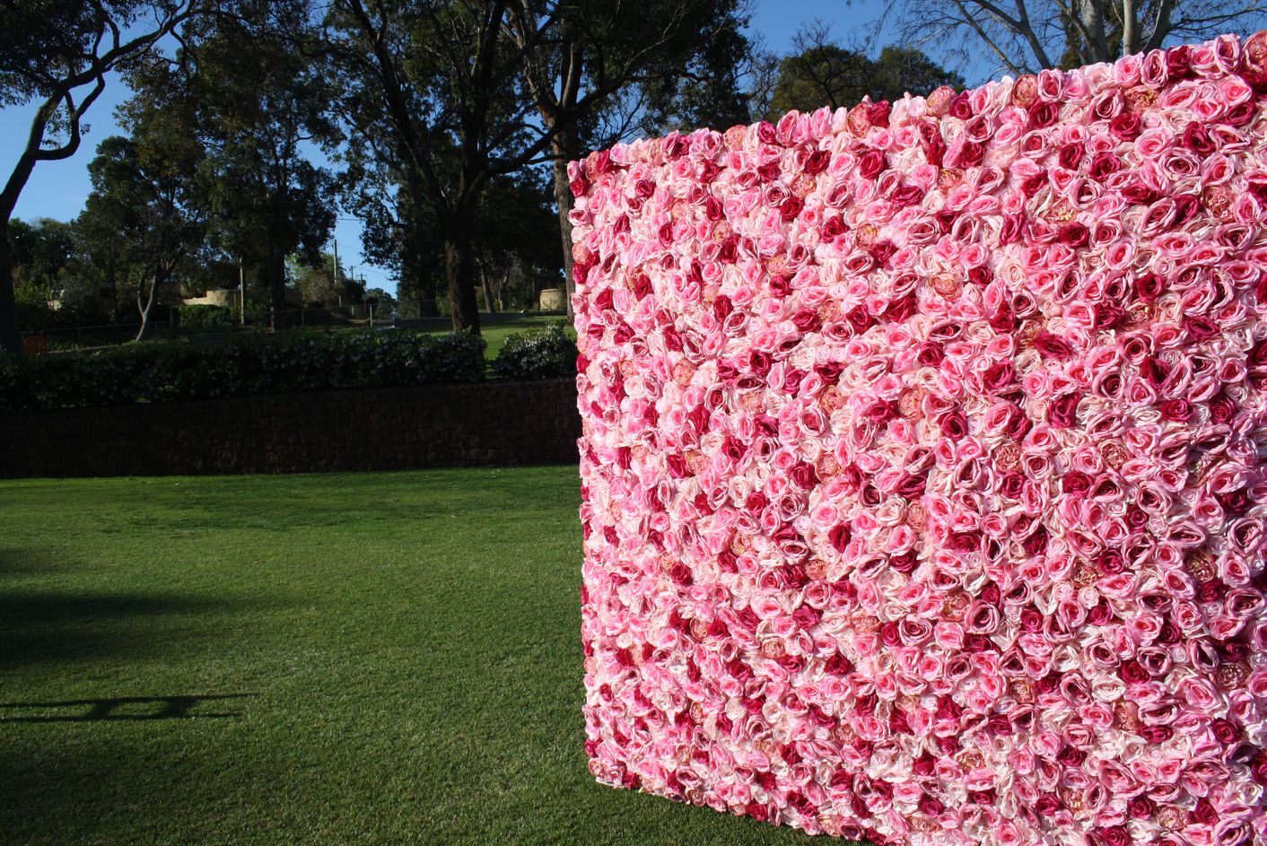 Luxe Pink Flower Wall Hire Perth Perth The Style Co. Event Hire
