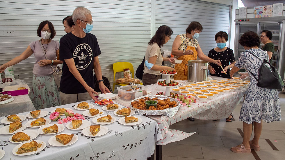 Agape GG’s table was beautifully laid out by their members, about half of whom are octogenarian.