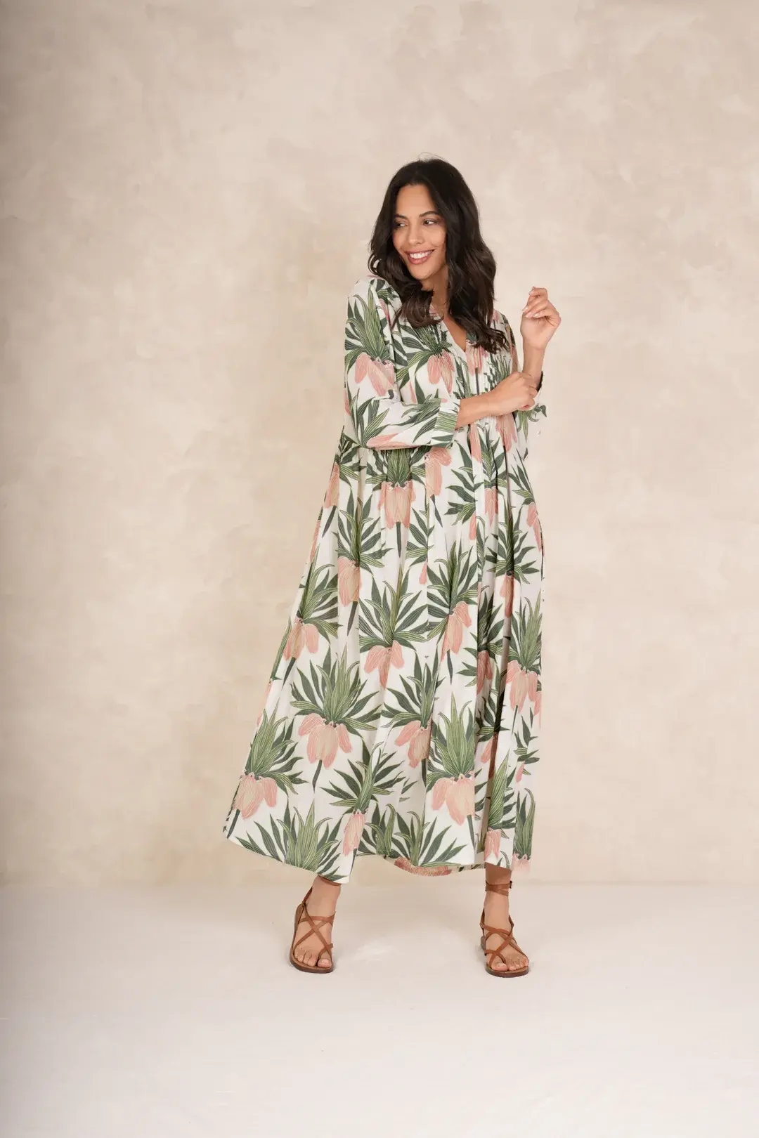 DECO BUD IVORY PLEAT DRESS