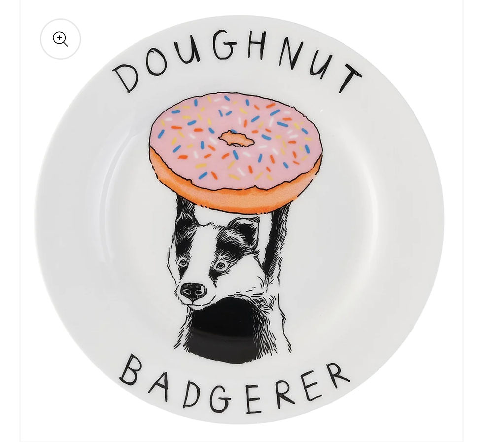 'DOUGHNUT BADGERER' SIDE PLATE