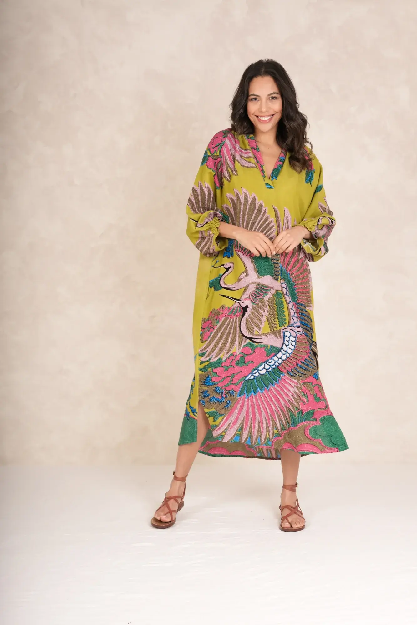 CRANE OLIVE RAGLAN DRESS