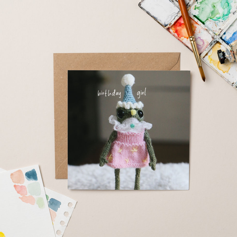 BIRTHDAY GIRL FROG CARD